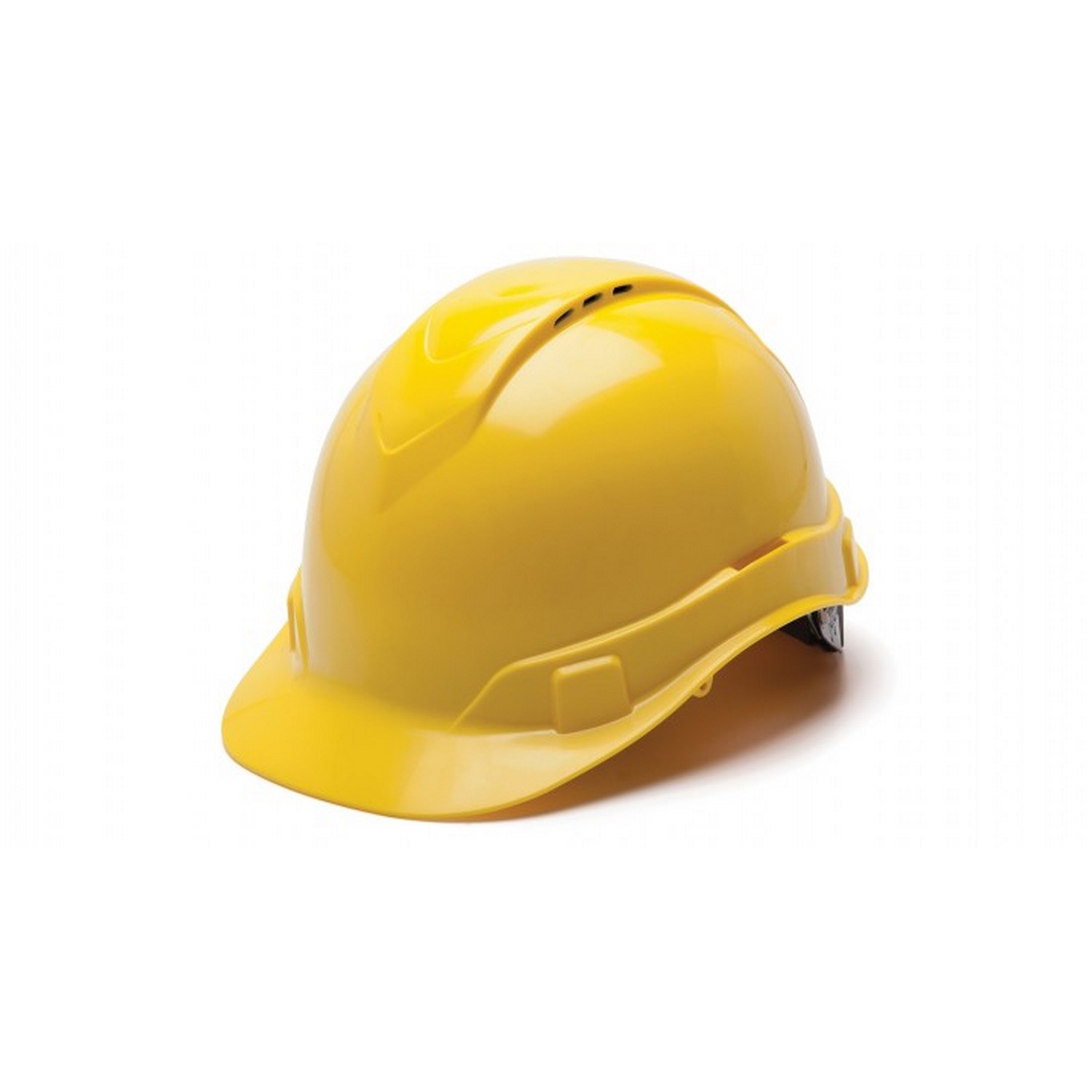 Pyramex Safety HP44130V Ridgeline Hard Hat - Yellow-Ridgeline Vented Cap Style 4 Pt Ratchet Suspension