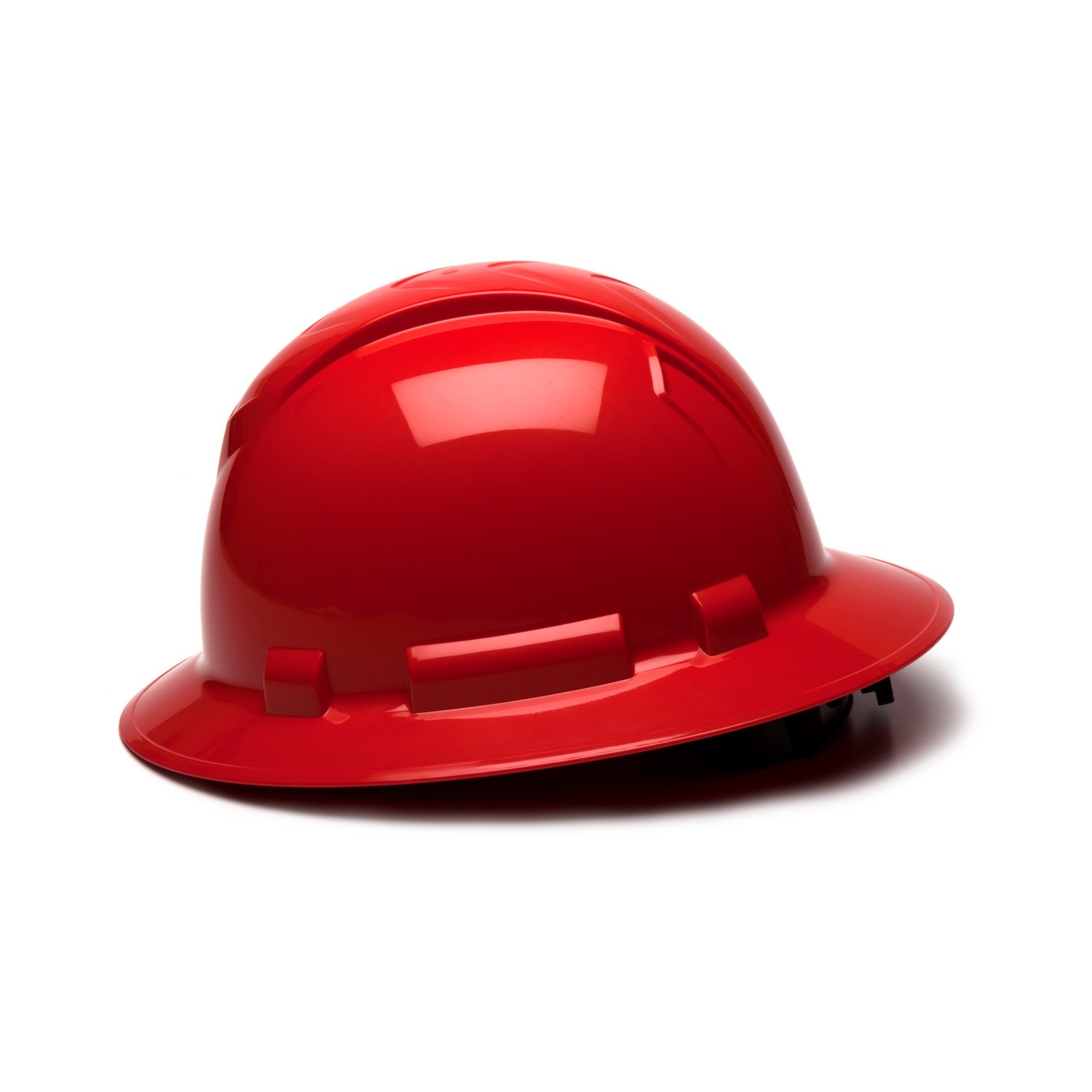 Pyramex Safety HP54120 Ridgeline Full Brim Hard Hat - Red-Ridgeline Full Brim 4 Pt Ratchet Suspension