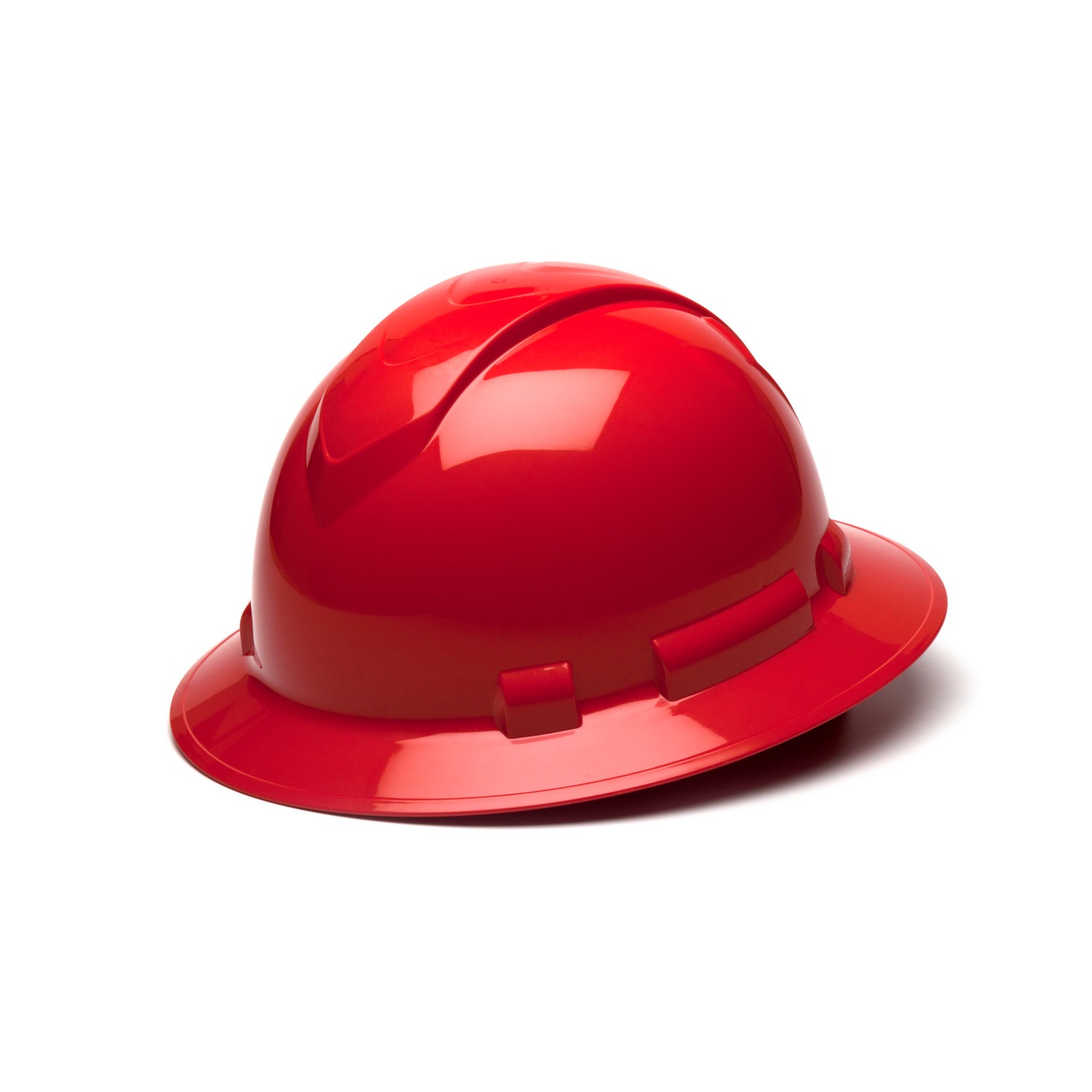 Pyramex Safety HP54120 Ridgeline Full Brim Hard Hat - Red-Ridgeline Full Brim 4 Pt Ratchet Suspension