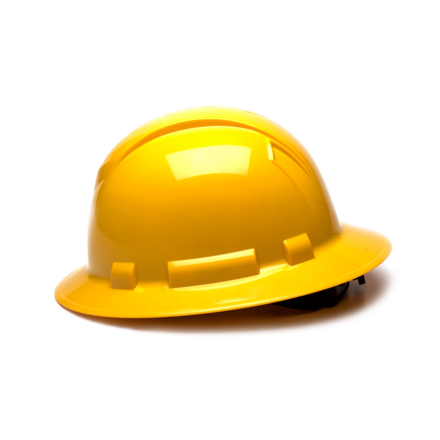 Pyramex Safety HP54130 Ridgeline Full Brim Hard Hat - Yellow-Ridgeline Full Brim 4 Pt Ratchet Suspension