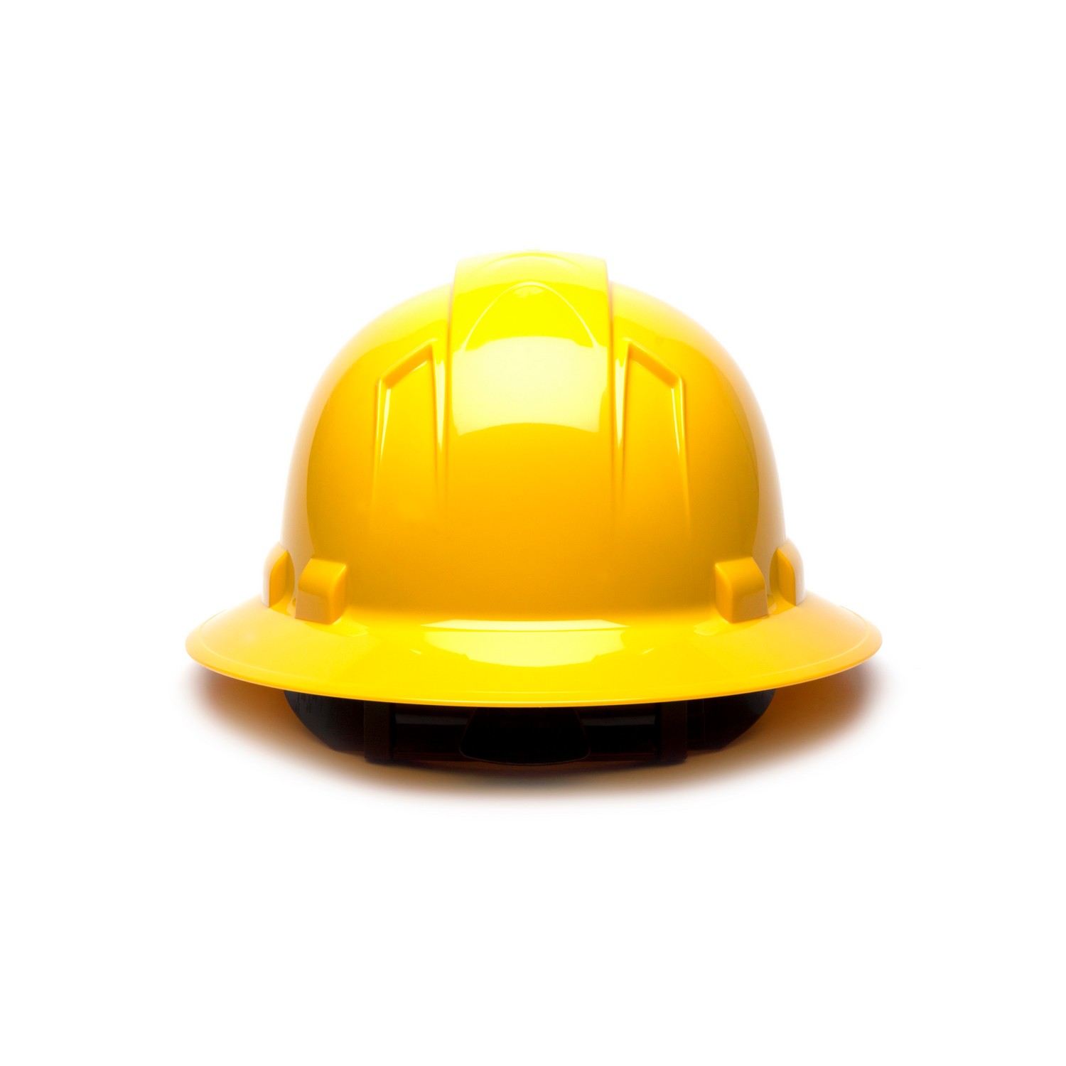 Pyramex Safety HP54130 Ridgeline Full Brim Hard Hat - Yellow-Ridgeline Full Brim 4 Pt Ratchet Suspension