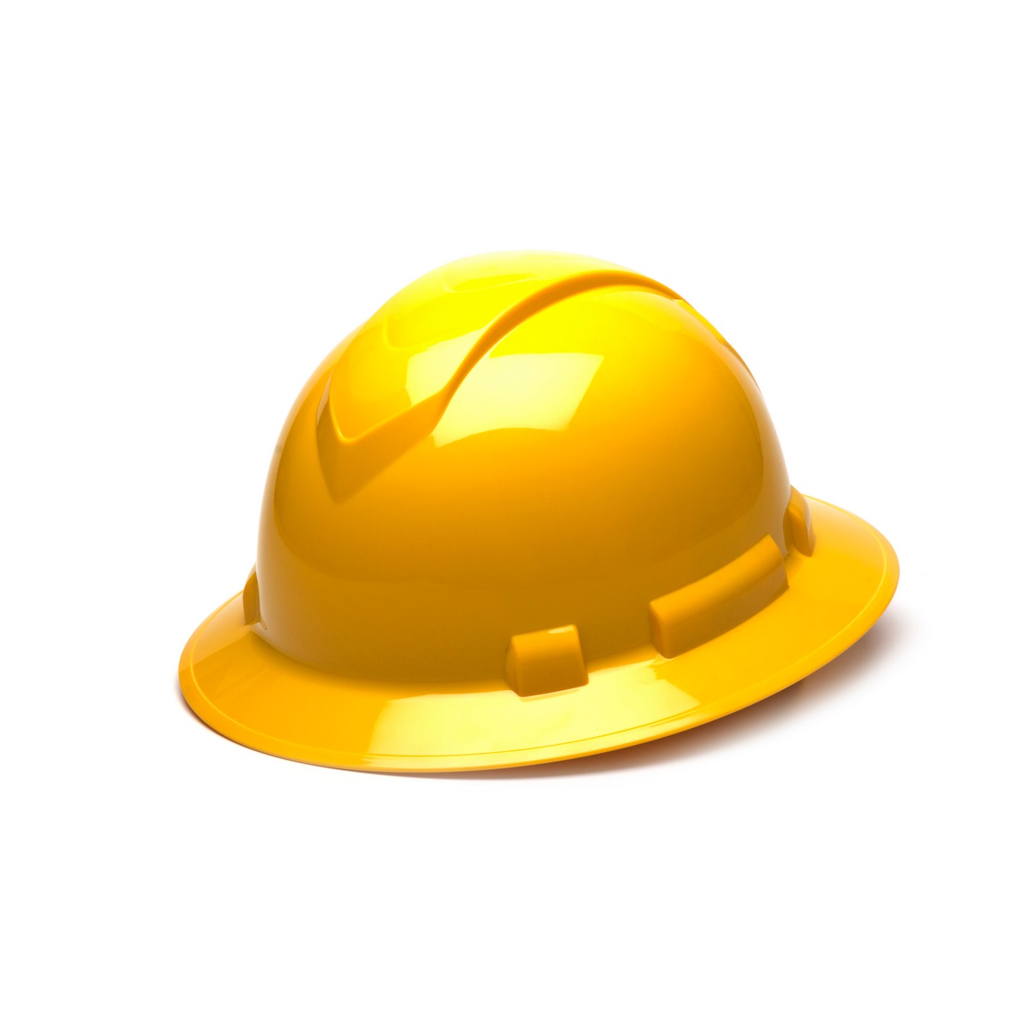 Pyramex Safety HP54130 Ridgeline Full Brim Hard Hat - Yellow-Ridgeline Full Brim 4 Pt Ratchet Suspension