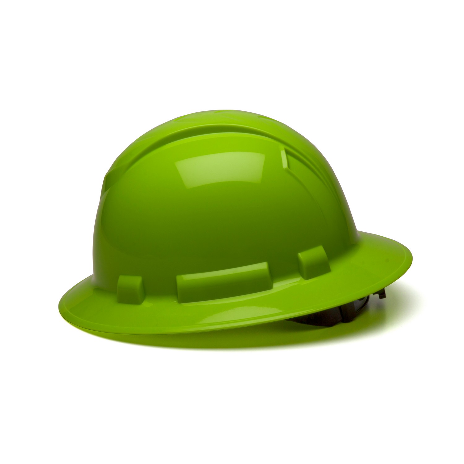 Pyramex Safety HP54131 Ridgeline Full Brim Hard Hat - Hi Vis Lime-Ridgeline Full Brim 4 Pt Ratchet Suspension