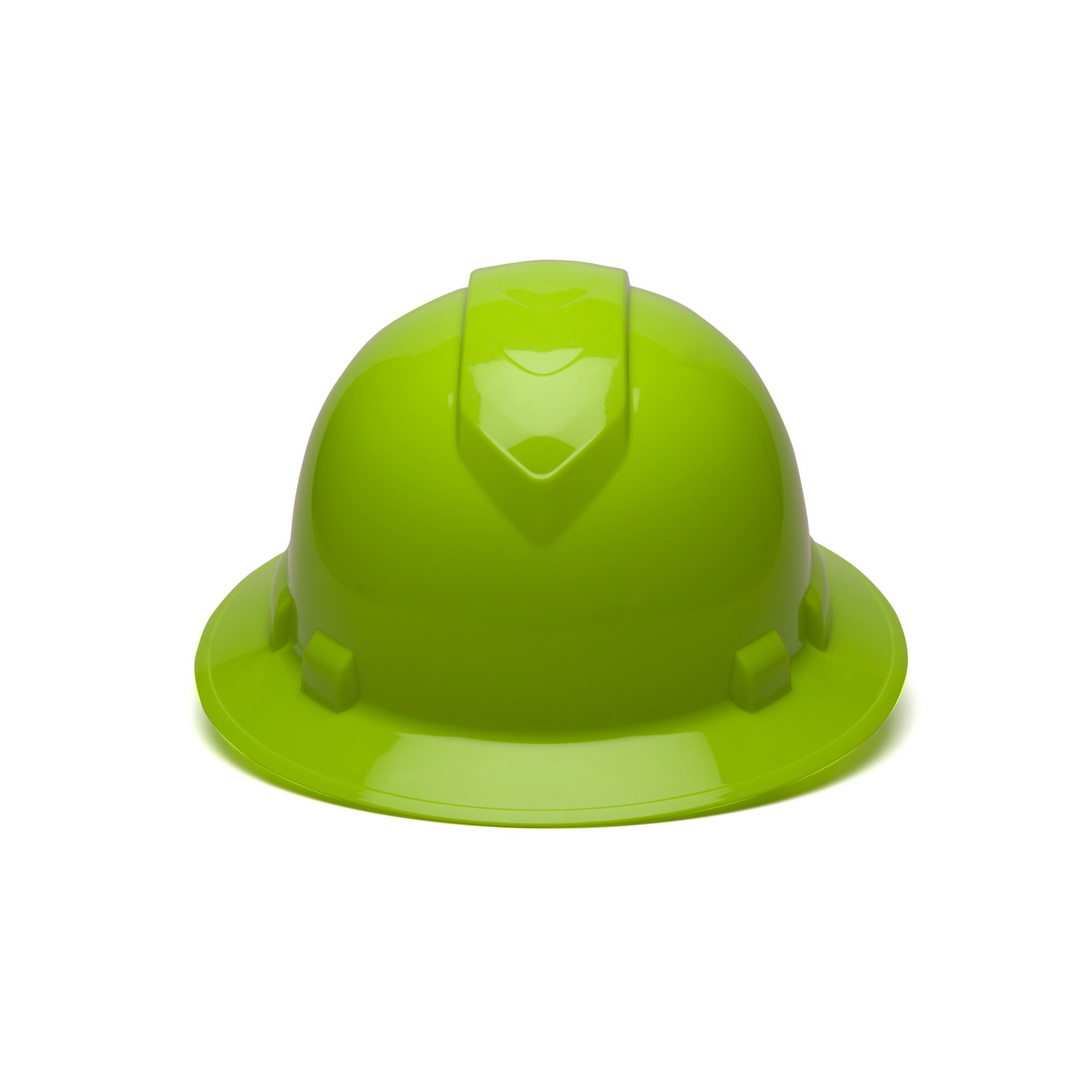 Pyramex Safety HP54131 Ridgeline Full Brim Hard Hat - Hi Vis Lime-Ridgeline Full Brim 4 Pt Ratchet Suspension