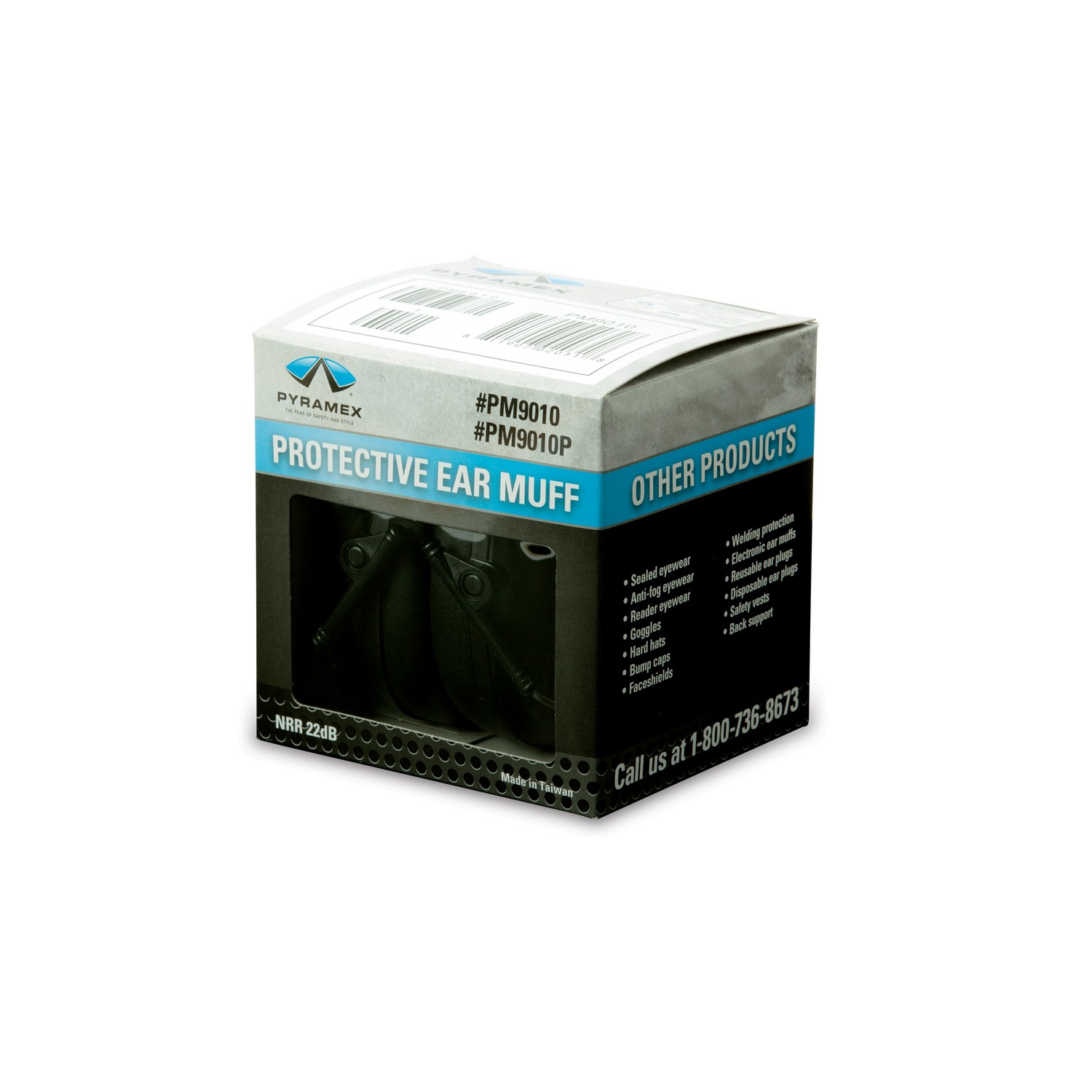 Pyramex Safety PM9010 Earmuffs - Low Profile Ear Muff NRR 24db