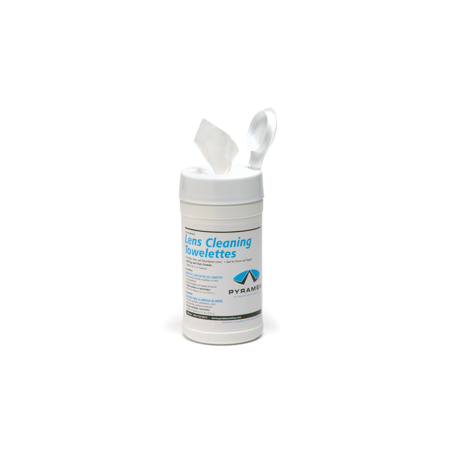 Pyramex Safety LCC100 Lens Cleaner - Canister With 100 Lens Cleaning Tissues