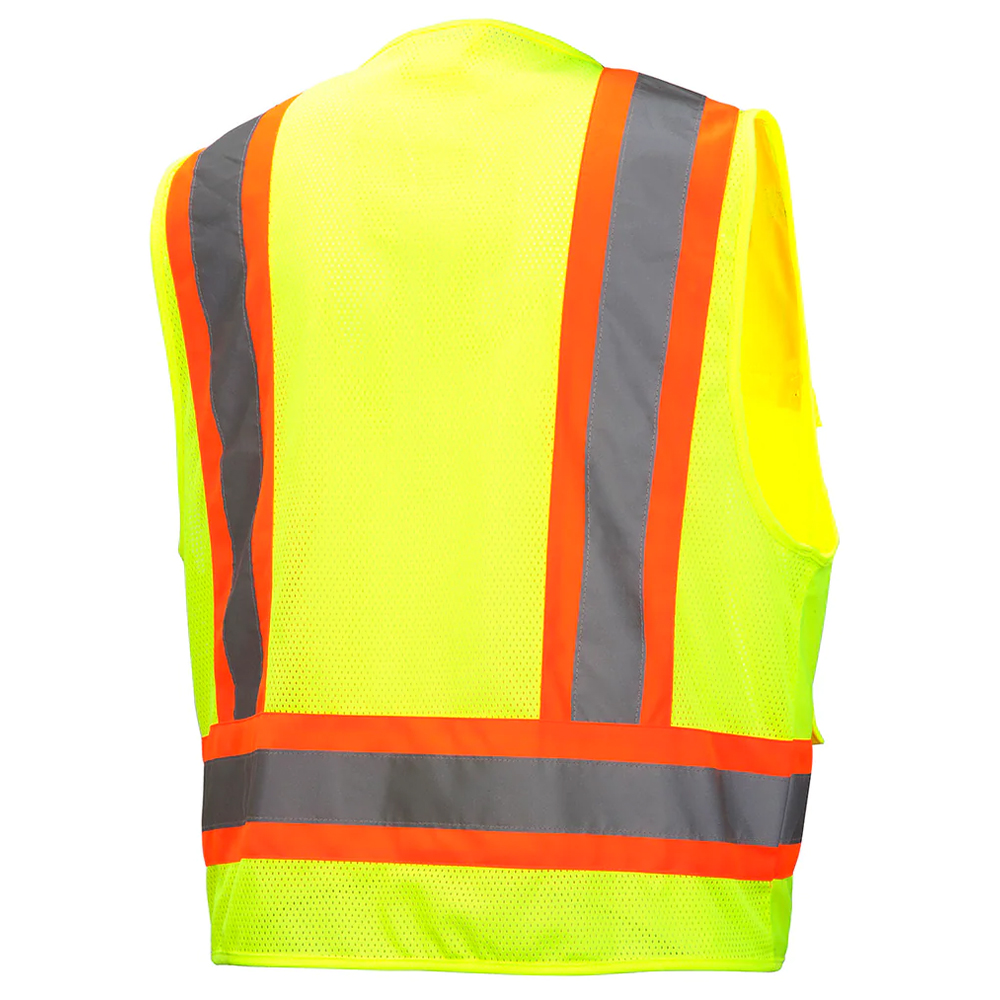 Pyramex Safety RVZ2410SE Safety Vest - Hi-Vis Lime - Self-Extinguishing ANSI Type R Class 2