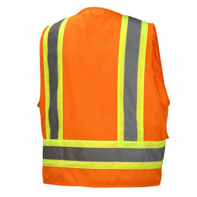 Pyramex Safety RVZ2420 Safety Vest - Hi-Vis Orange ANSI Type R Class 2