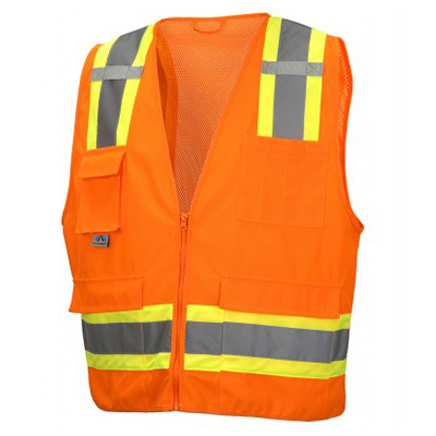 Pyramex Safety RVZ2420 Safety Vest - Hi-Vis Orange ANSI Type R Class 2