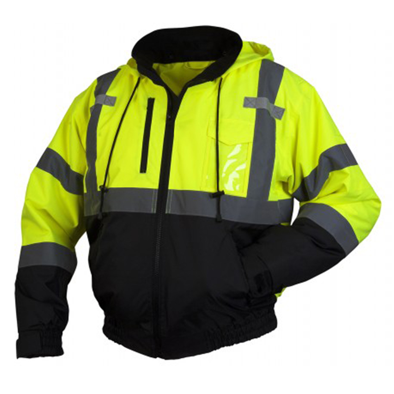 Pyramex Safety RJ3110 Winter Wear - Hi-Vis Lime Bomber Jacket ANSI Type R Class 3