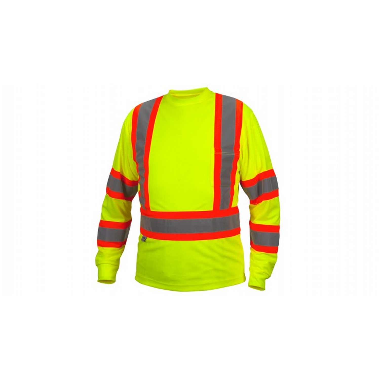Pyramex Safety RCLTS3110 Long Sleeve Moisture wicking T-Shirt Lime ANSI Type R Class 3