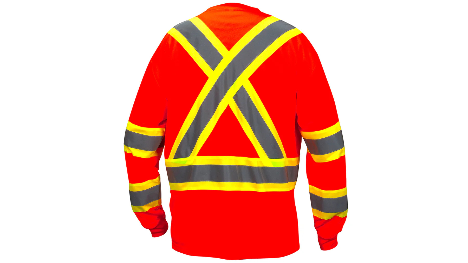 Pyramex Safety RCLTS3120 X-Back Long Sleeve Moisture Wicking T-Shirt Orange ANSI Type R Class 3