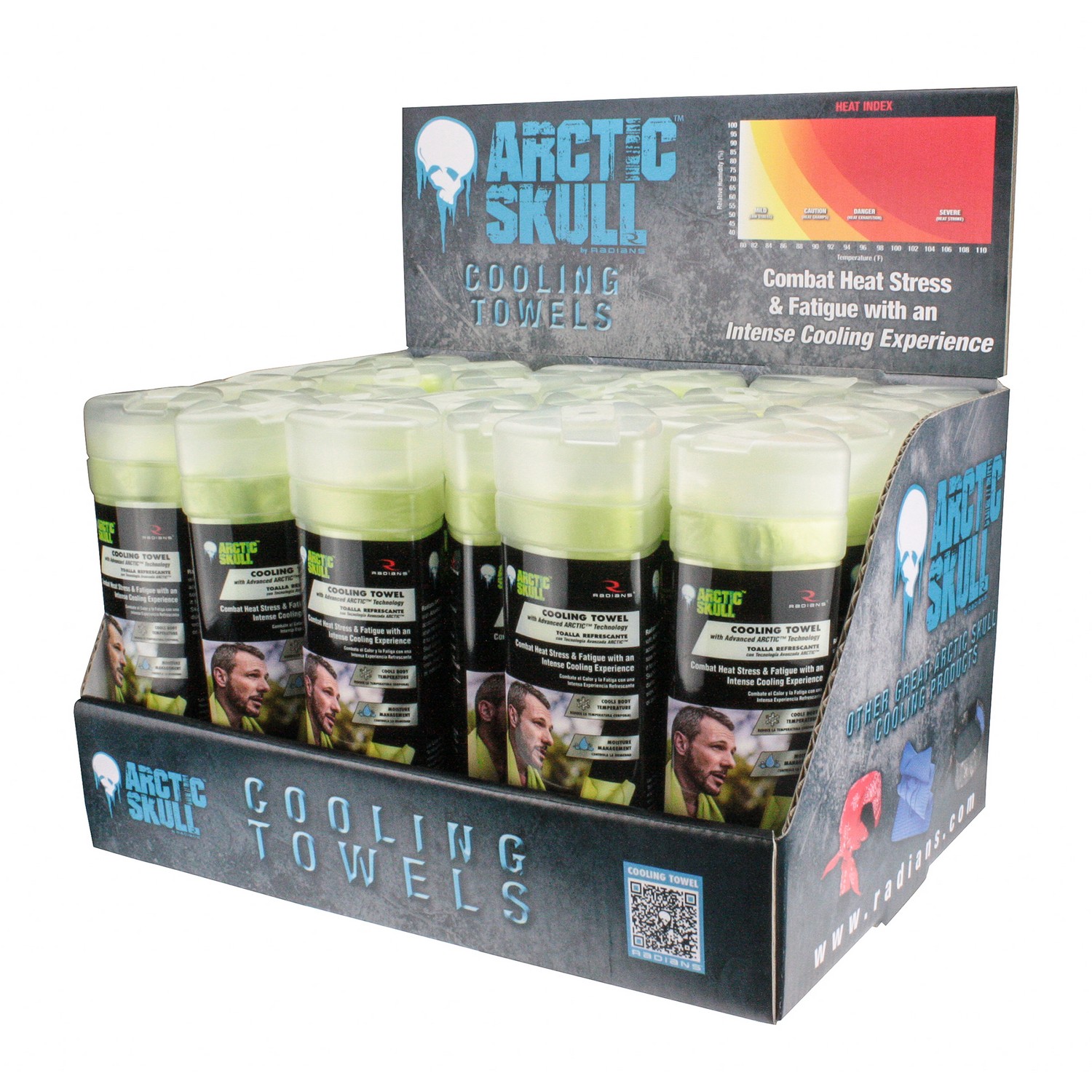 Radians RCS-CD2 ArcticWear Towel Display - 24 Lime