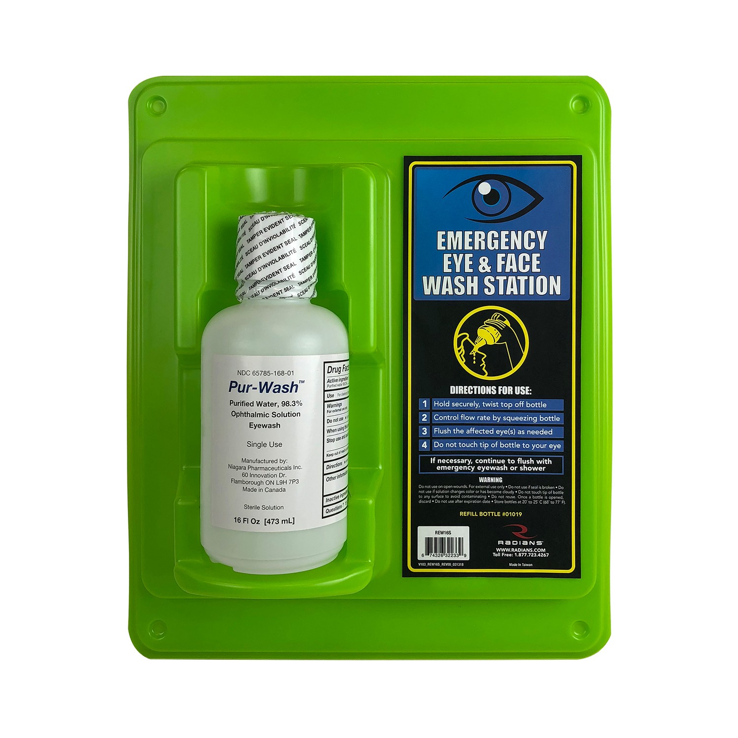 Radians REW16S Eyewash Station 16oz Single