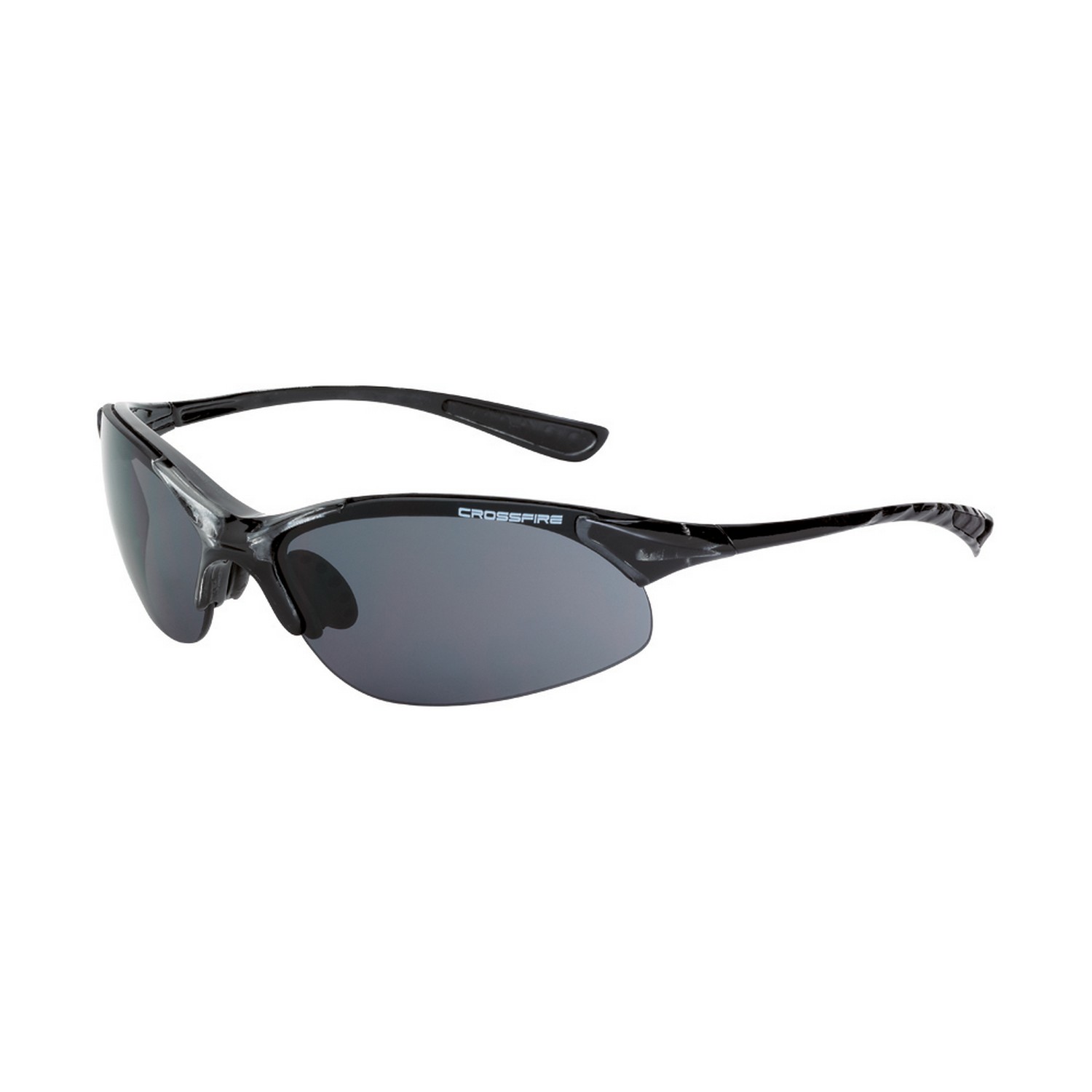 Crossfire ES4 Crystal Black Half-Frame Smoke Lens Safety Sunglasses 2141 -  Box of 12