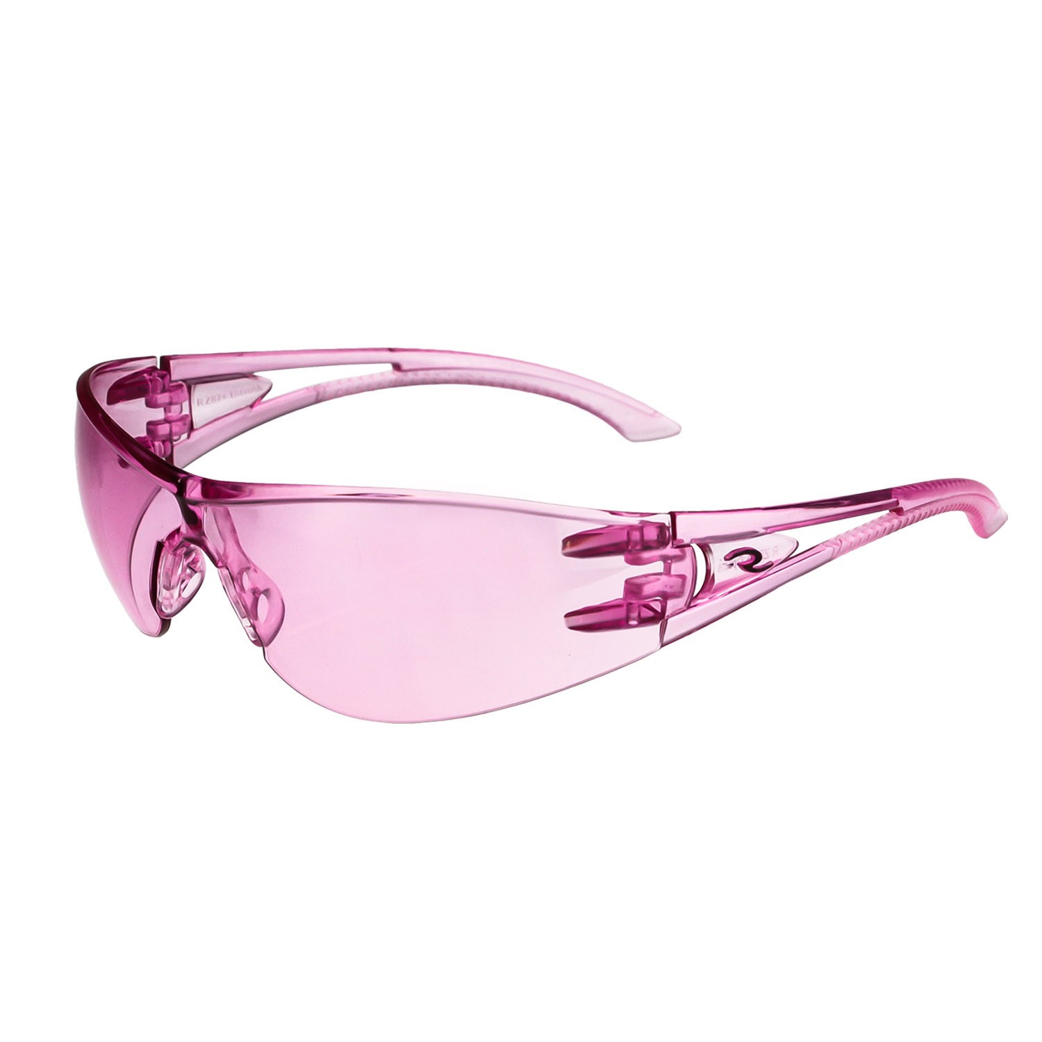Radians OP6767ID Optima Pink Temples, Pink Lens Safety Glasses
