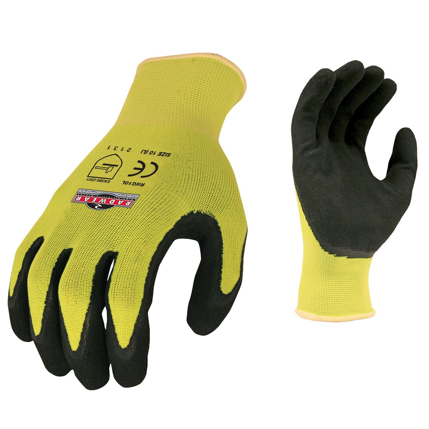 Radians RWG10 15 G Hi-Viz Shell, Foam Dipped Latex