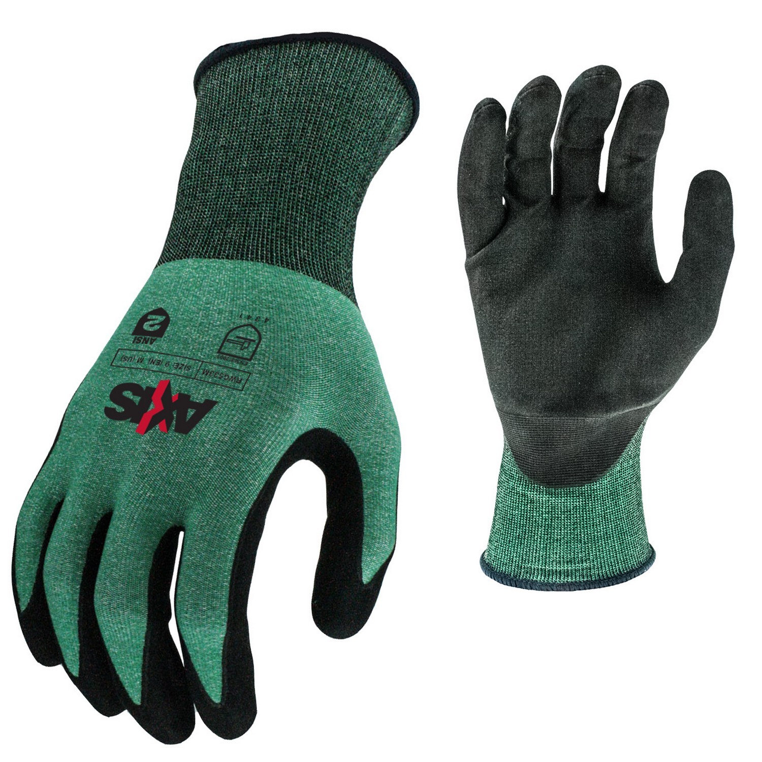 Radians RWG533 18g Green HPPE Cut3 Black Micro Foam Nitrile