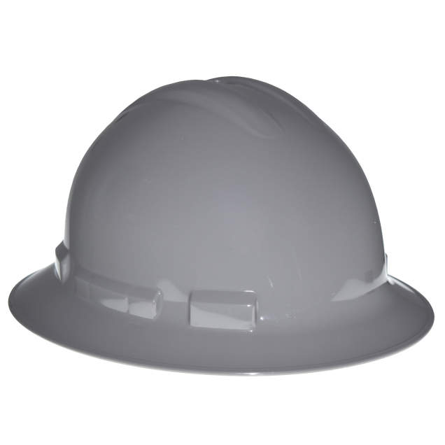 Radians QHR6-DARK GRAY 6 pt. Ratchet Full Brim Hard Hat Dark Gray