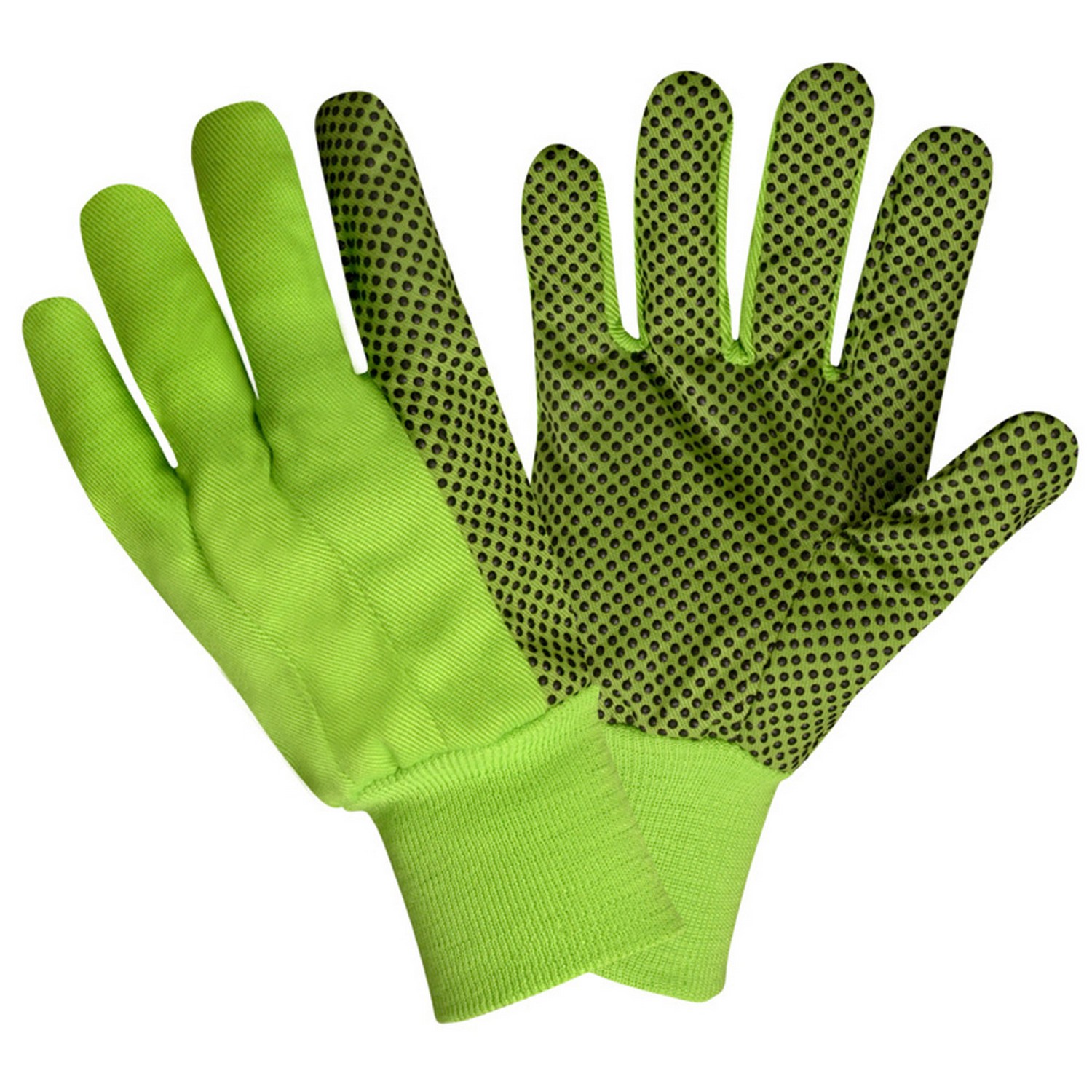 Cordova COR2715 Canvas, Knit Wrist, PVC Dots, Hi-Vis Lime