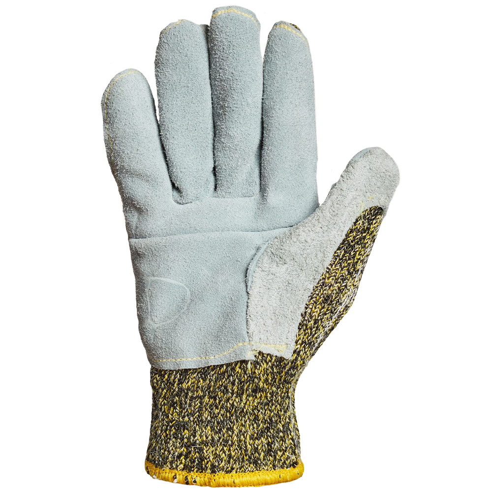 Superior Glove SKWCPLP Emerald Cx 7-Gauge Kevlar/Stainless Steel String Knit With Leather Palm, Cut Resistant Glove, A6