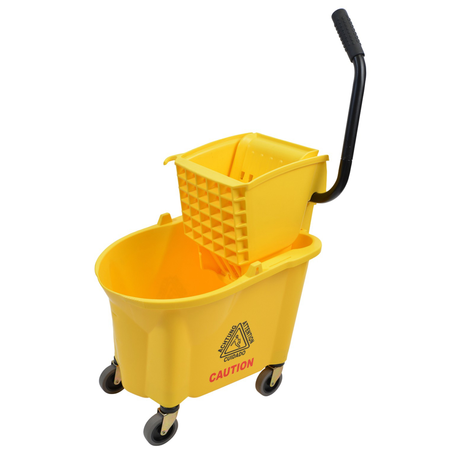 Janico 1026YW 26 Qt Yellow Mop Bucket With Side Press Wringer