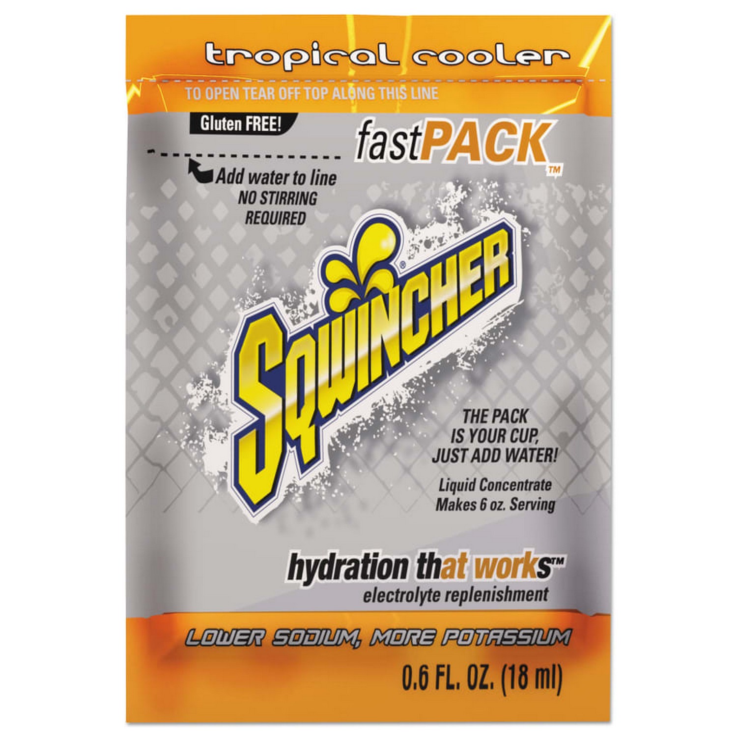 Sqwincher 690-159015309 Fast Packs, Tropical Cooler, 6 oz, Pack 200/Case