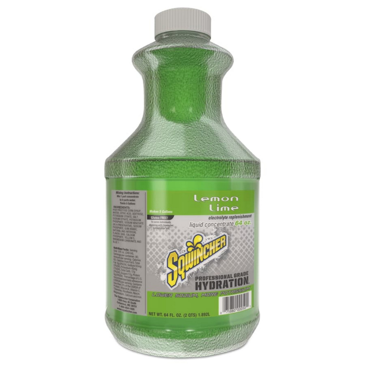 Sqwincher 690-159030328 Liquid Concentrate, Lemon-lime, 64 oz, Bottle, Yields 5 gal. 6 Bottles/Case