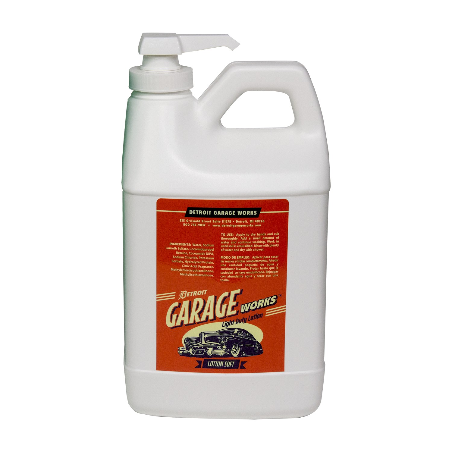 Detroit Garage Works 801049 Light Duty Lotion Hand Cleaner 1/2 Gallon Jug