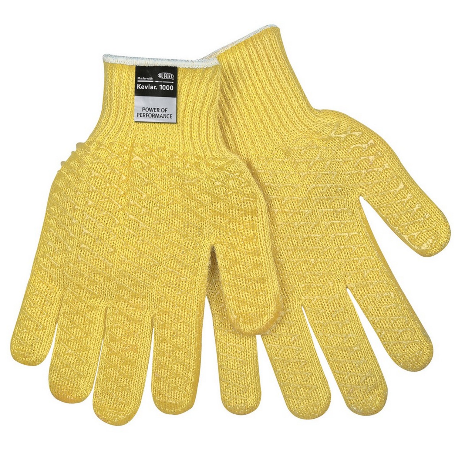 MCR Safety 9370HS 7 gauge DuPont Kevlar string knit fibers, Regular Weight, PVC Honey Grip on both sides