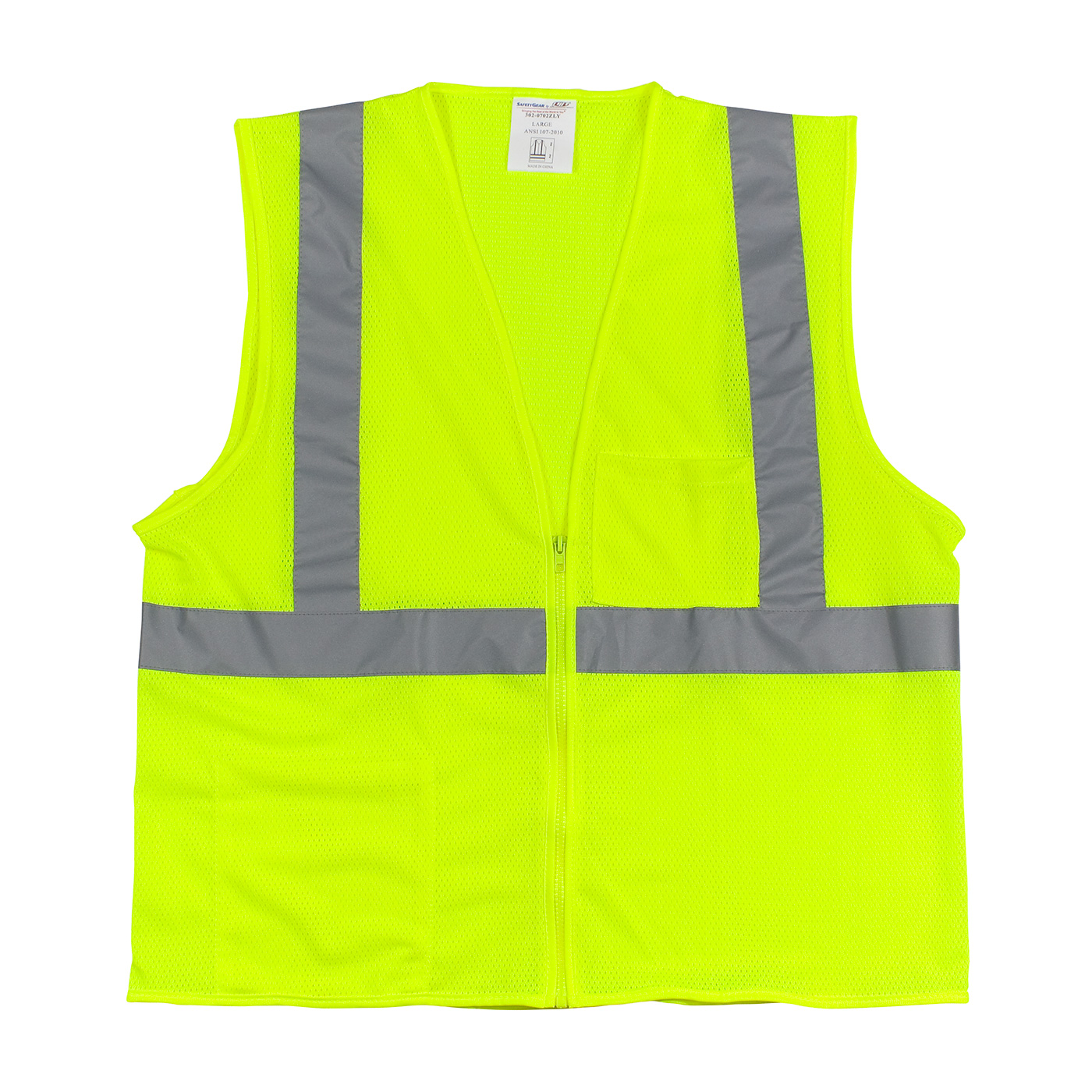 PIP 302-0312 ANSI Type R Class 2 Woman's Contoured Vest with Solid Front, Mesh Back and Adjustable Waist Hi-Vis Yellow