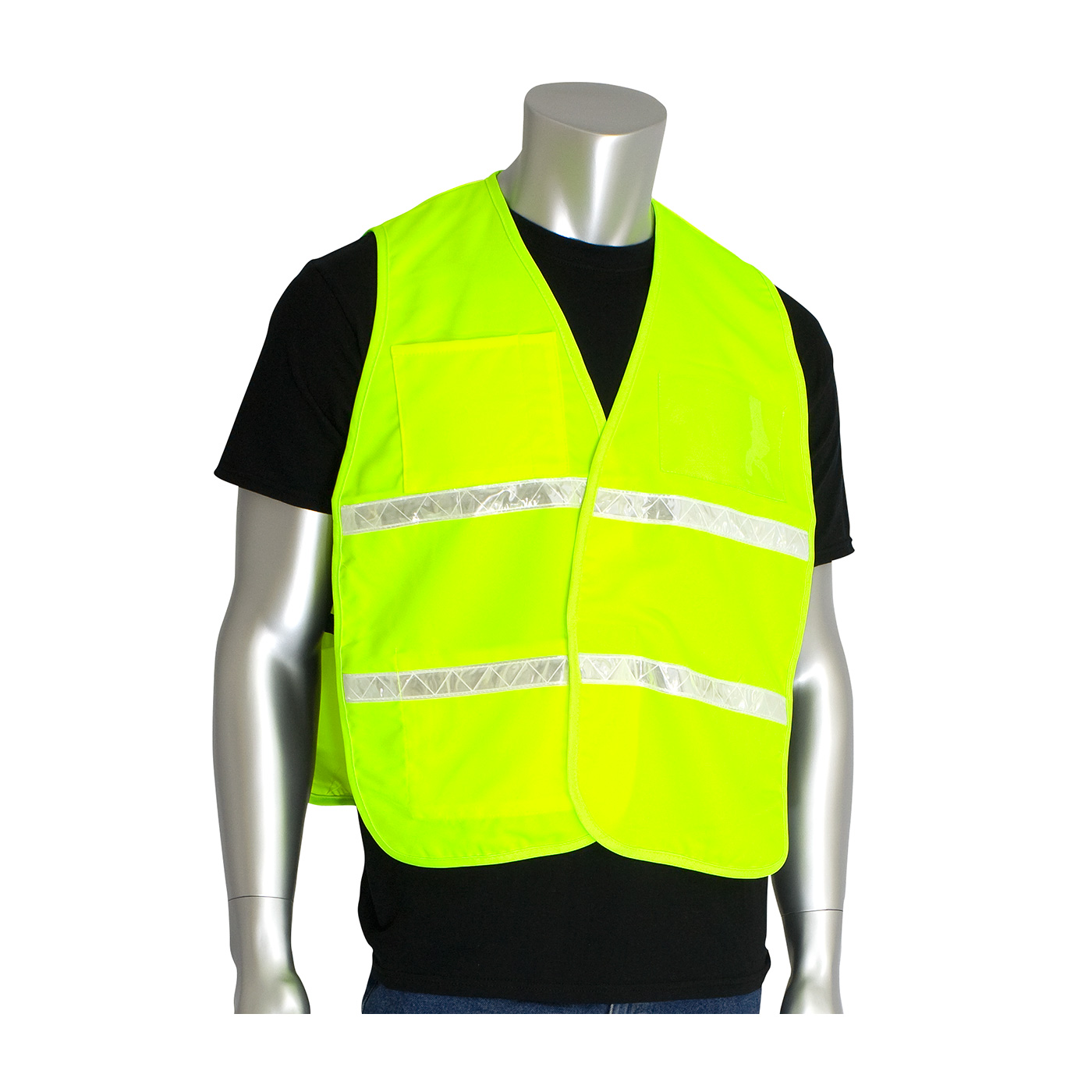 PIP 300-2513 Non-ANSI Incident Command Vest - Solid Polyester Hi-Vis Yellow
