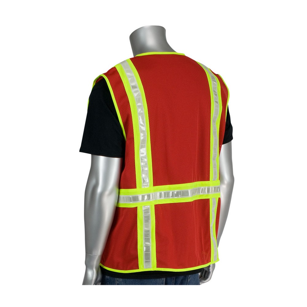 PIP 302-0702 ANSI Type R Class 2 Two Pocket Value Mesh Vest Hi-Vis Orange