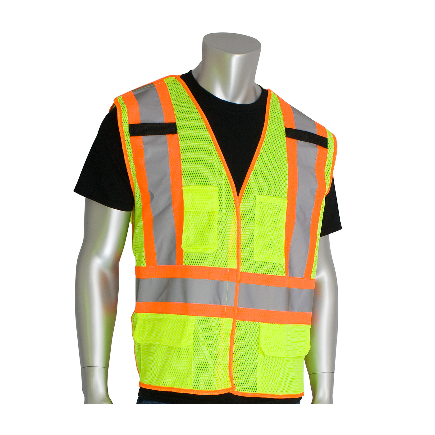 PIP 302-0211 ANSI Type R Class 2 and CAN/CSA Z96 Two-Tone X-Back Breakaway Mesh Vest Hi-Vis Yellow