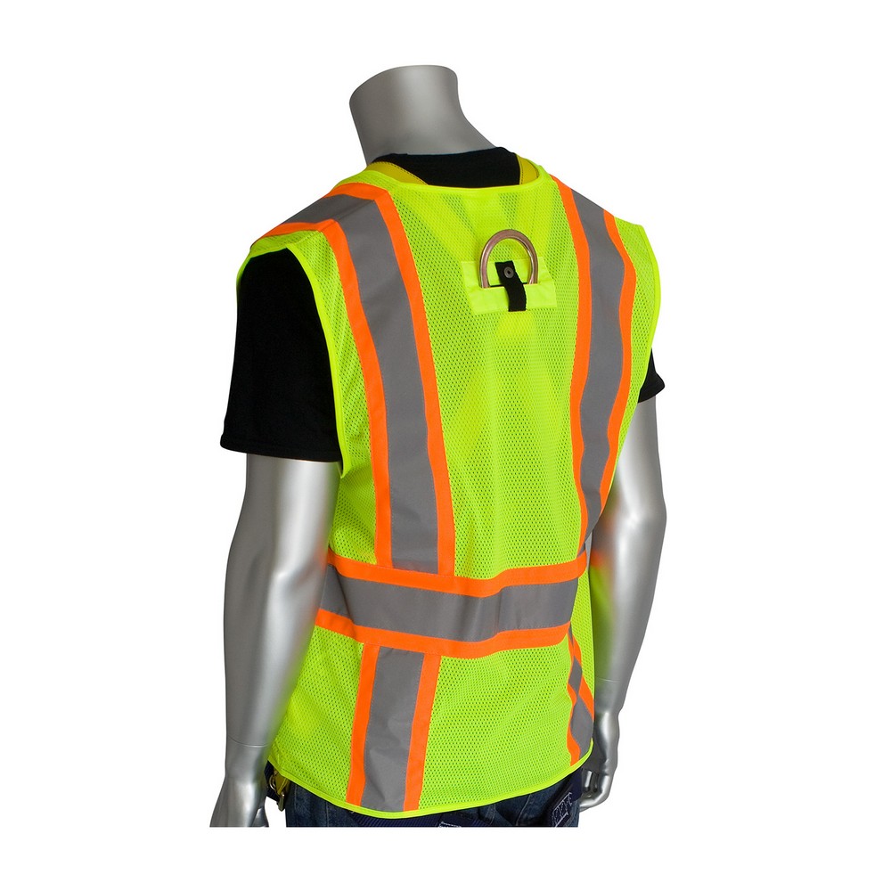 PIP 302-0600D ANSI Type R Class 2 Two-Tone Mesh Vest with "D" Ring Access Yellow
