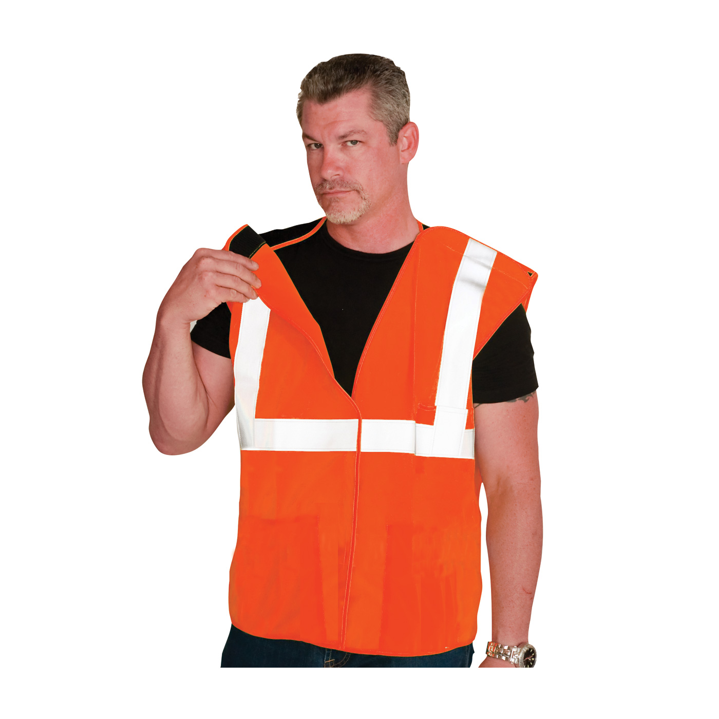 PIP 303-5PMTT ANSI Type R Class 3 Two-Tone Breakaway Vest Hi-Vis Orange
