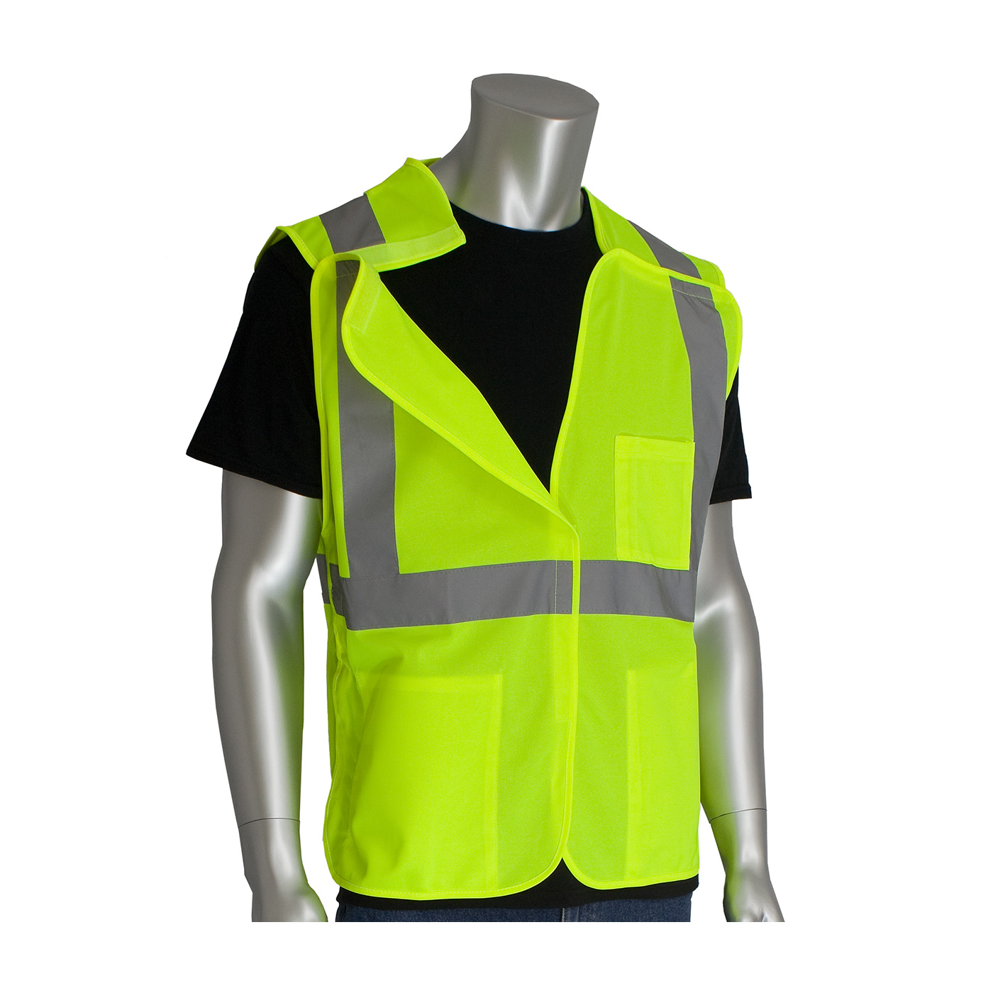 PIP 303-5PMTT ANSI Type R Class 3 Two-Tone Breakaway Vest Hi-Vis Yellow