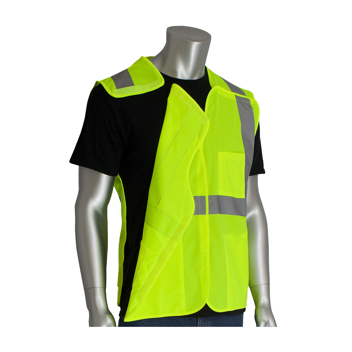 PIP 303-5PMTT ANSI Type R Class 3 Two-Tone Breakaway Vest Hi-Vis Yellow