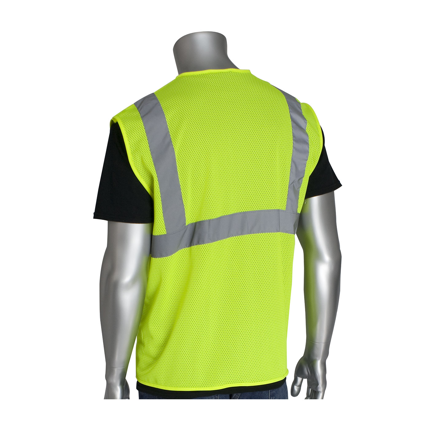 PIP 303-V100 ANSI Type R Class 3 Dual Sized Value Zipper Mesh Vest Hi-Vis Orange