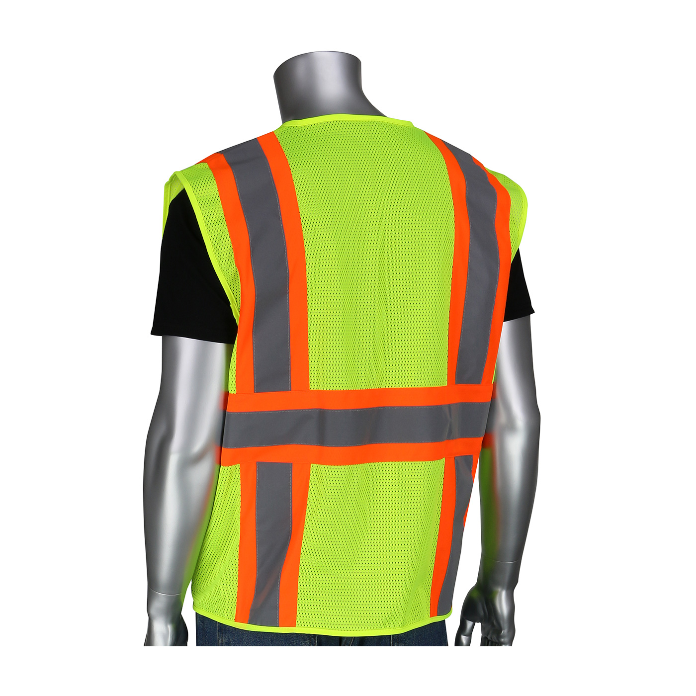 PIP 305-MVFR ANSI Type R Class 2 FR Treated Two-Tone Mesh Vest Hi-Vis Yellow