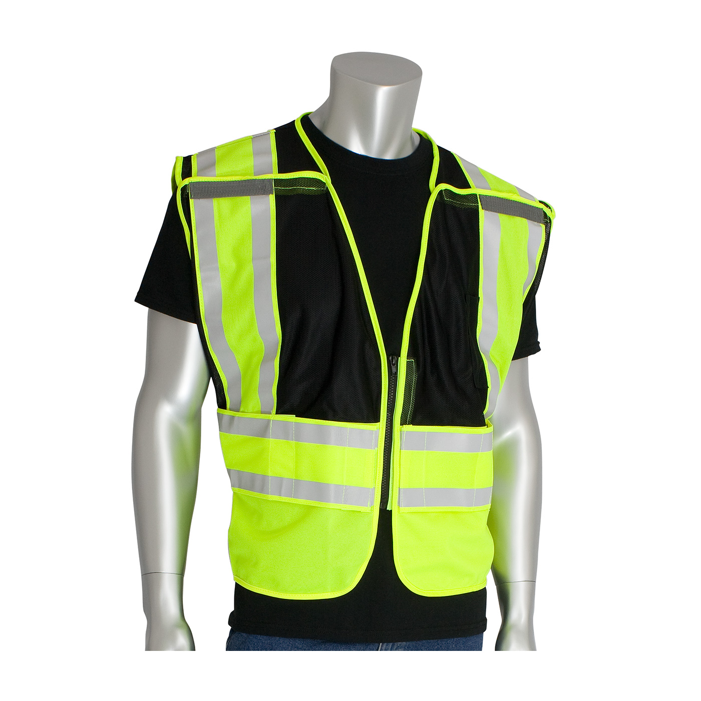 PIP 302-PSV-BLK-NL ANSI Type P Class 2 Public Safety Vest Black