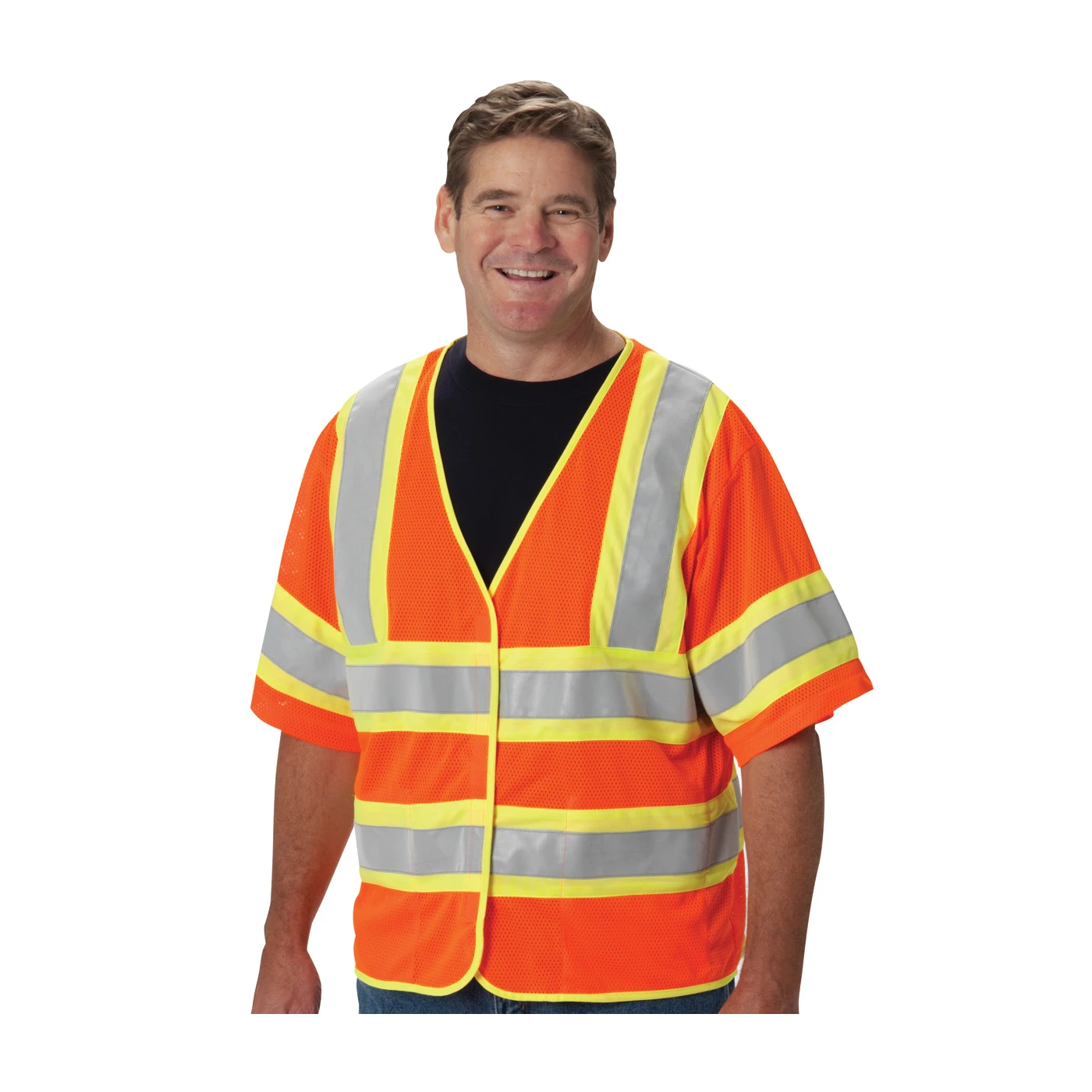 PIP 323-1370B ANSI Type R Class 3 Full Zip Hooded Sweatshirt with Black Bottom Hi-Vis Orange