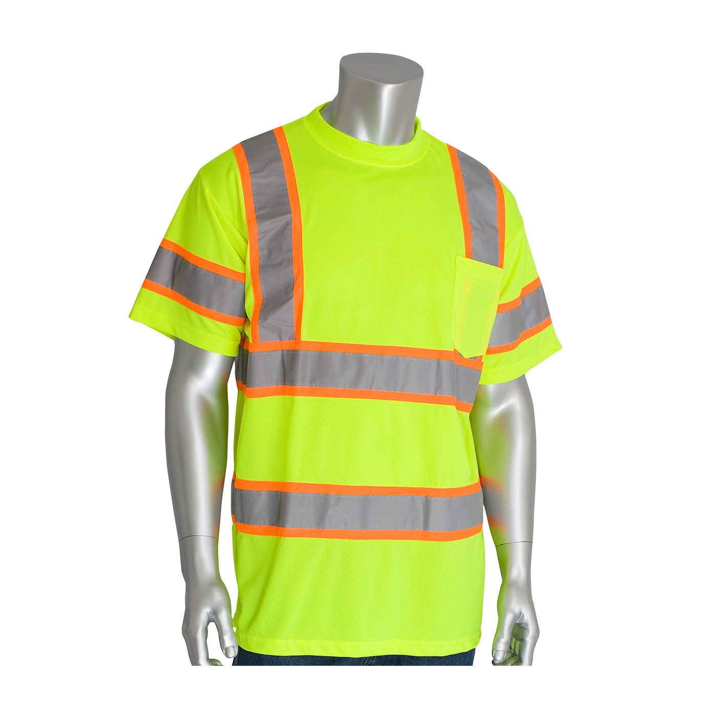 PIP 313-CNTSP ANSI Type R Class 3 Two-Tone T-Shirt Hi-Vis Yellow