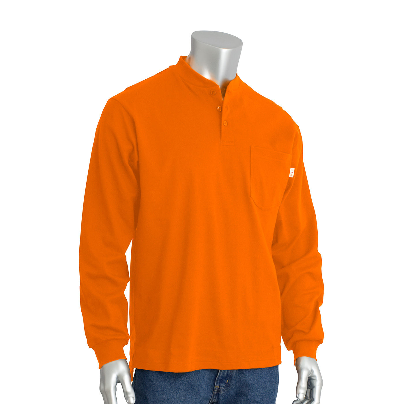 PIP 385-FRHN AR/FR Long Sleeve Henley Orange