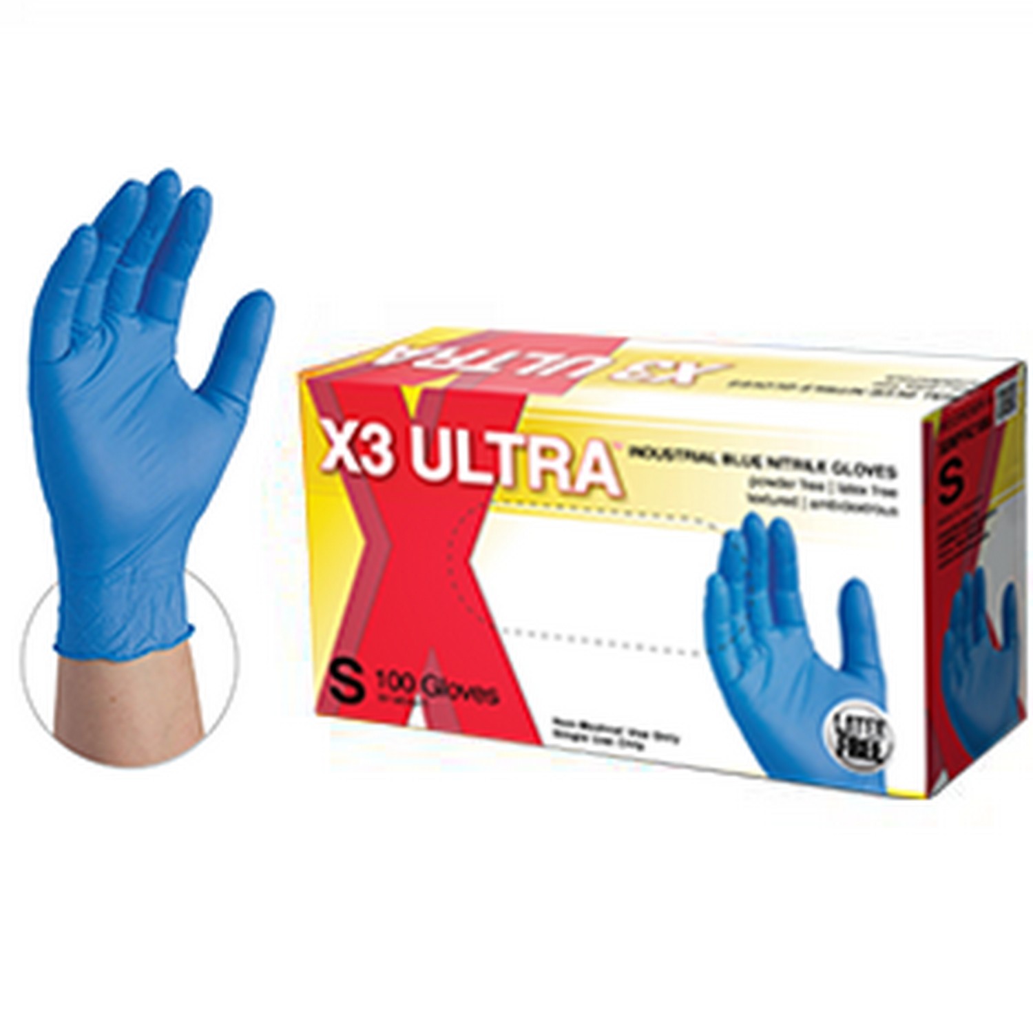Ammex X3 Ultra Industrial Grade Nitrile Gloves
