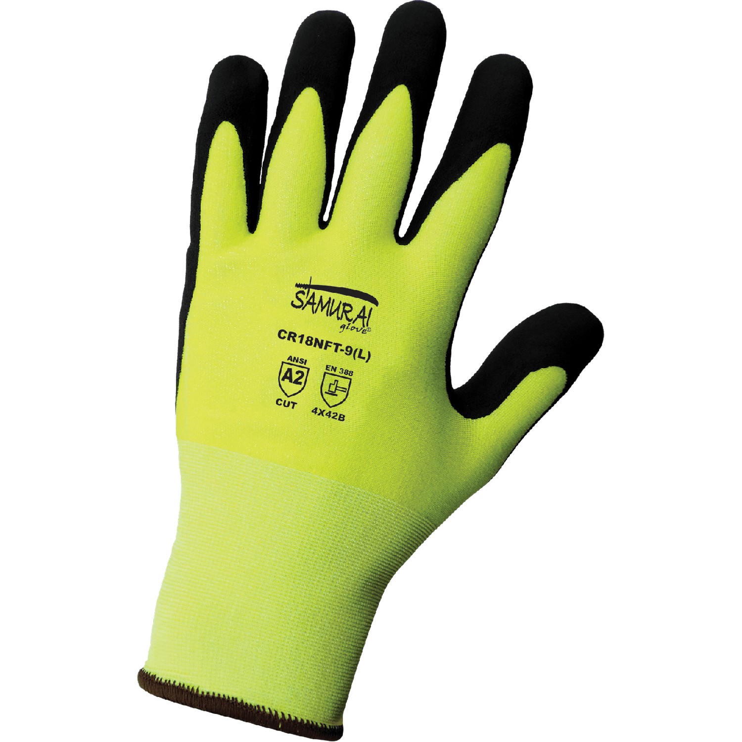 Global Glove CR18NFT - Samurai Glove High-Visibility Coated Gloves, Cut Resistant Glove, A2
