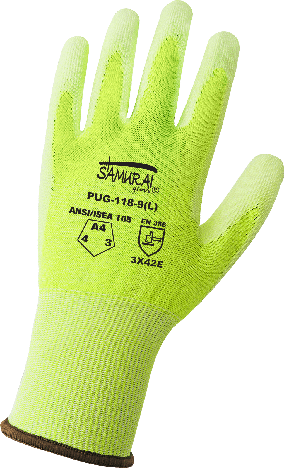 Global Glove PUG-118 - Samurai Glove - High-Visibility PU Coated Cut  Resistant A4 Glove