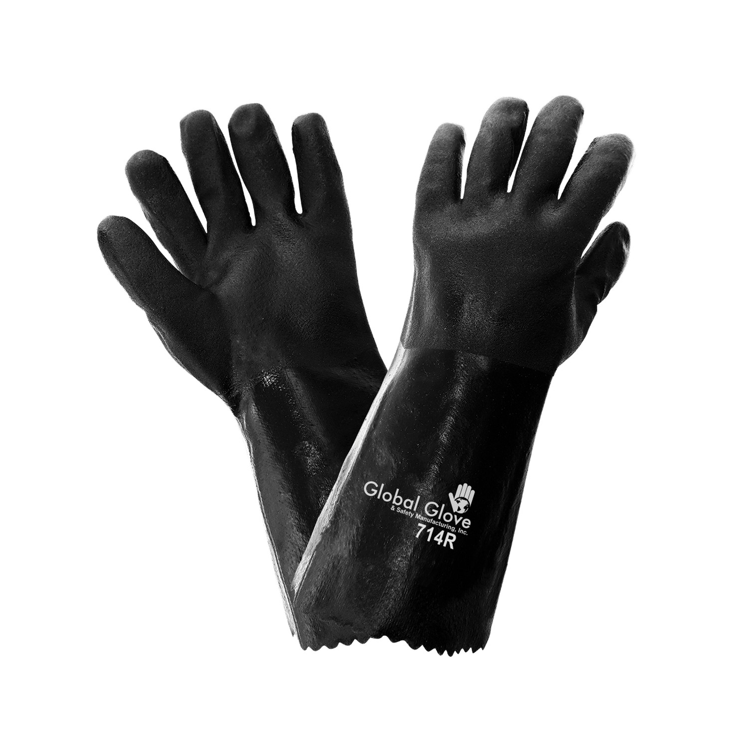 Global Glove 714R - 14" Premium Double-Dipped PVC Gloves