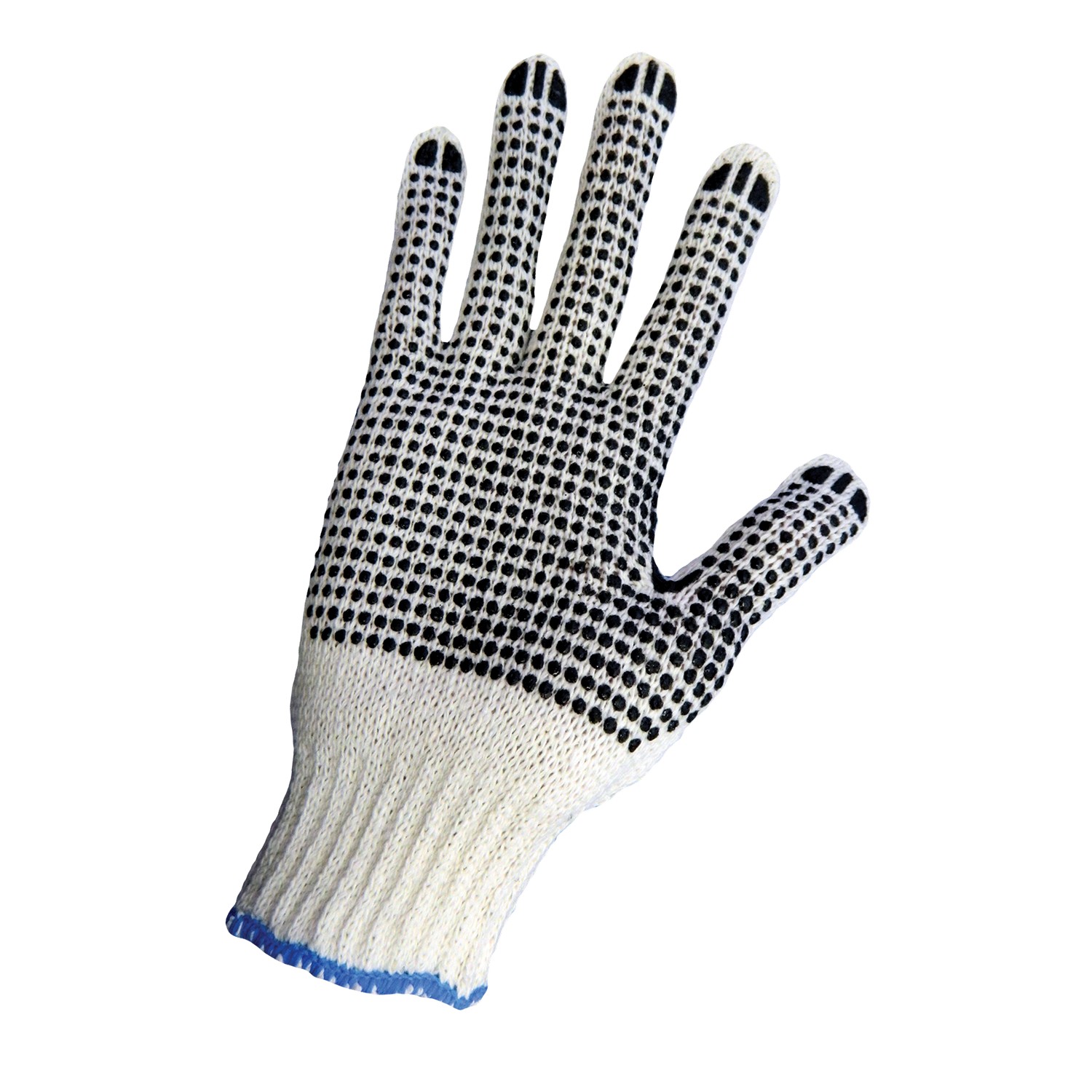 Global Glove S65D2BW - White Polyester/Cotton Dotted Gloves