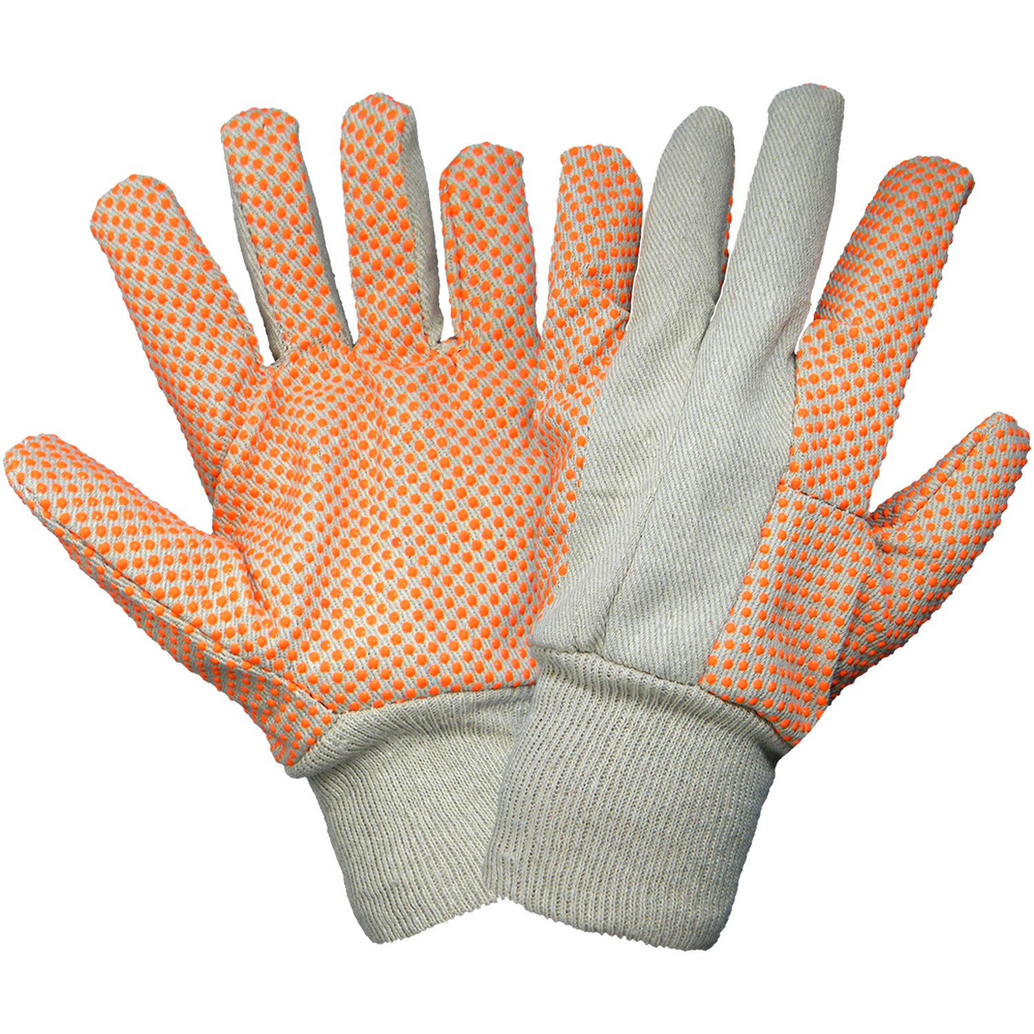 Global Glove C120D1 - Cotton Canvas High-Visibility PVC Dotted Gloves